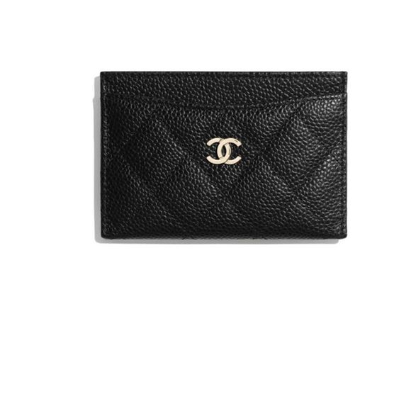 CHANEL GOLD Classic Black Caviar Leather Card Holder - Picture 3 of 15